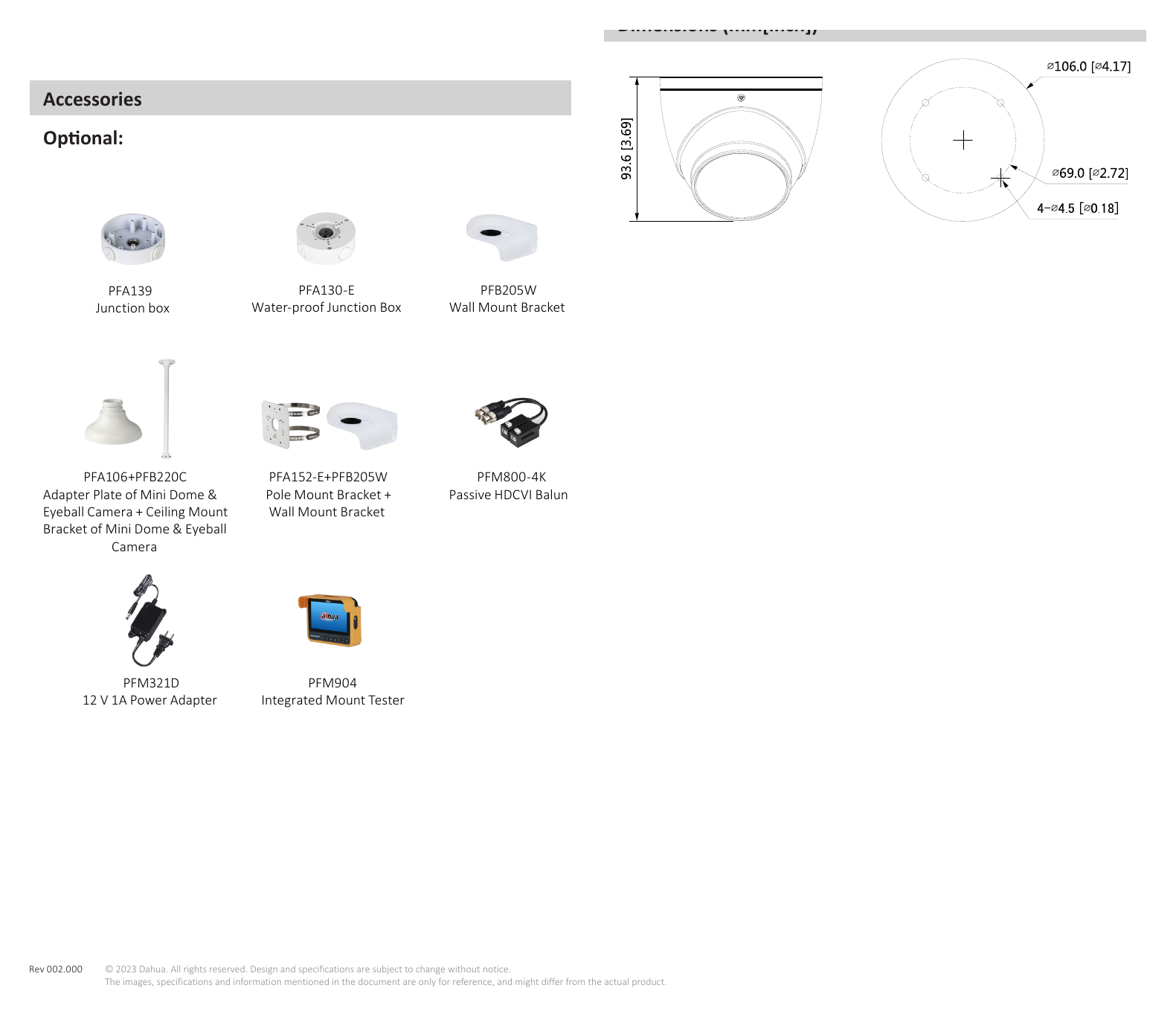 HAC-HDW1509T-A-LED-POC-S2 外形尺寸圖 詳見圖示｜Unit: mm
