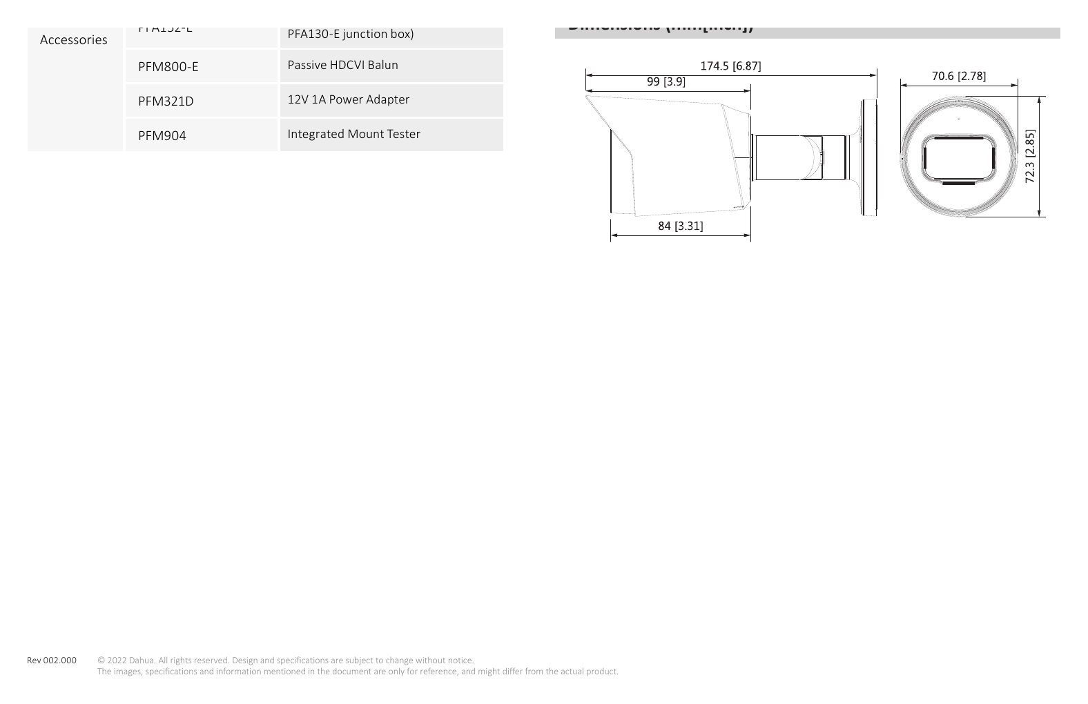 HAC-HFW1200T(-A)-S5 外形尺寸圖 詳見圖示｜Unit: mm