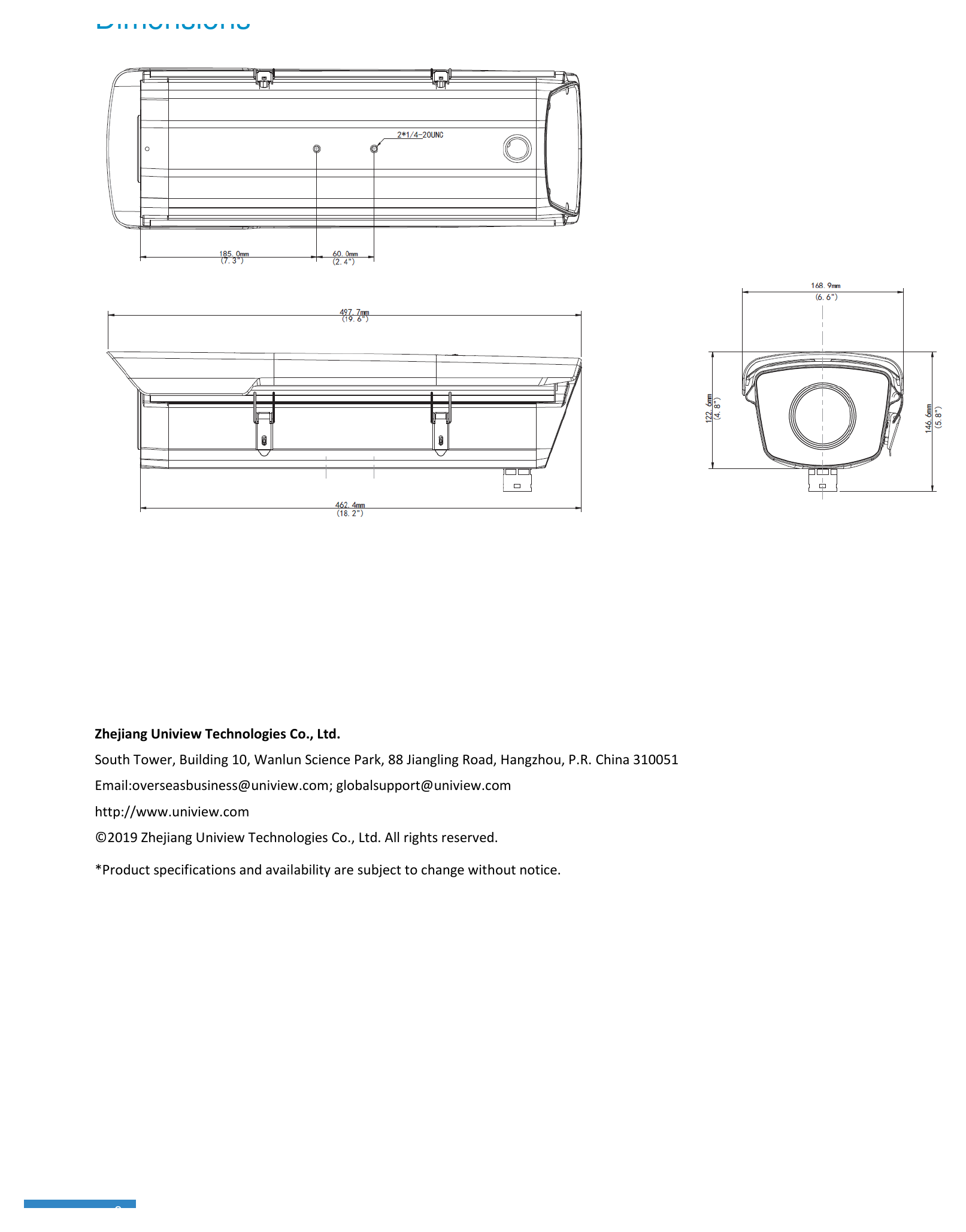 HS-217SHB-IR-B-NB-OUTDOOR-HOUSING 外形尺寸圖 詳見圖示｜Unit: mm