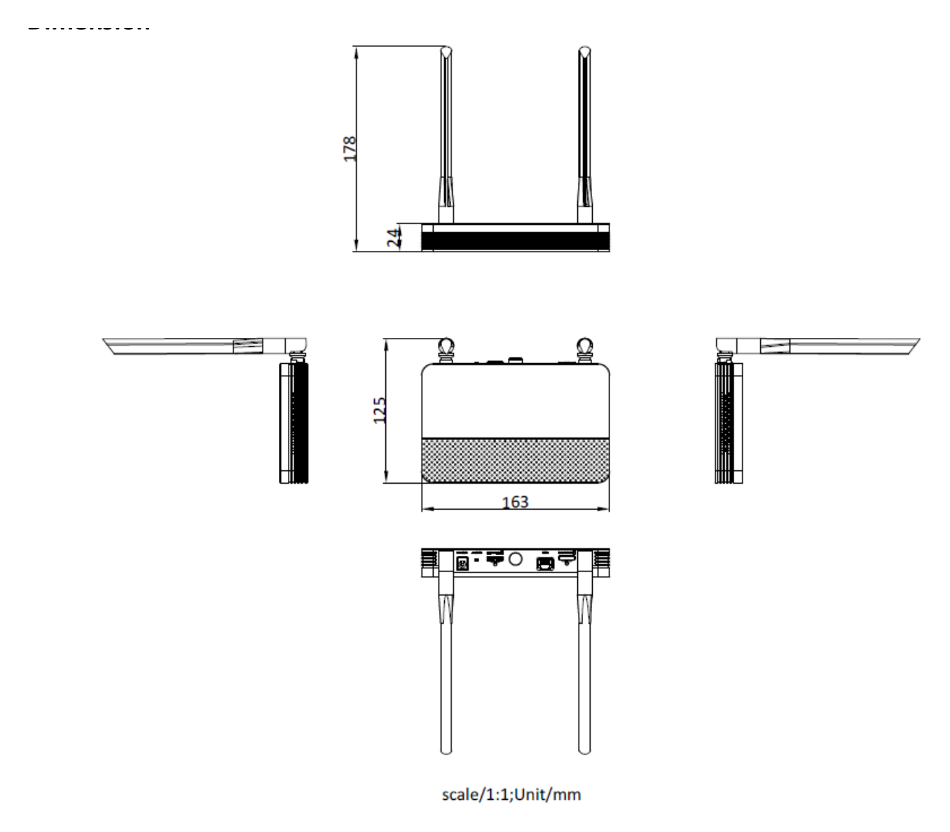 IKS-2042BPH-PH/W 外形尺寸圖 163 x 125 x 26 mm (6.4" × 4.9" × 1.0")｜Unit: mm