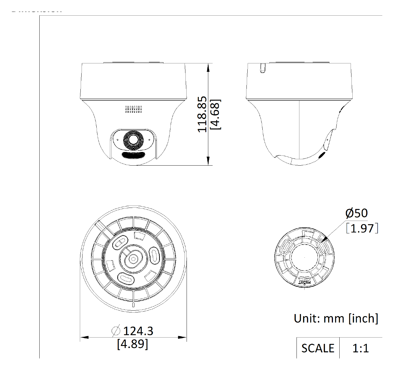 IKS-2044BTH-PH/W 外形尺寸圖 163 x 125 x 26 mm (6.4" × 4.9" × 1.0")｜Unit: mm