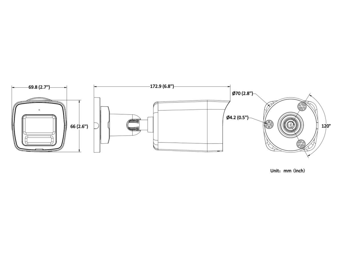 IPC-B169HA-LU HiLook 6MP ColorVu全彩雙光源 槍型網絡攝影機 產品圖片