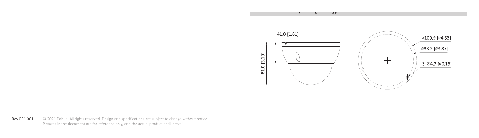 IPC-HDBW3249E-AS-NI 外形尺寸圖 81 mm × Φ109.9 mm (3.2" × Φ4.3")｜Unit: mm
