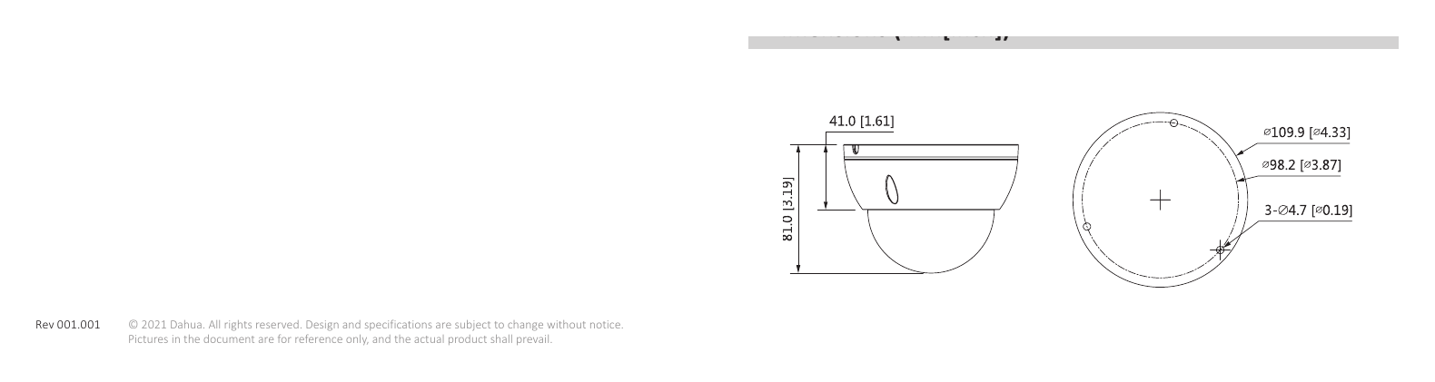 IPC-HDBW3449E-AS-NI 外形尺寸圖 81 mm × Φ109.9 mm (3.2" × Φ4.3")｜Unit: mm