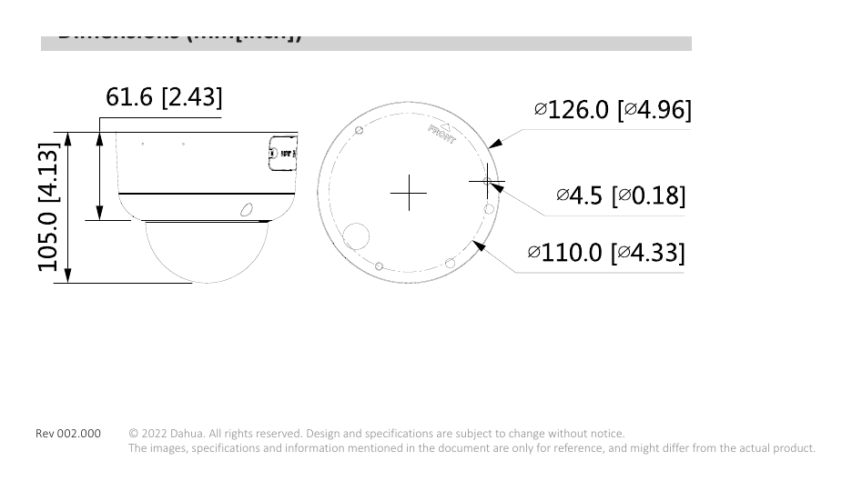 IPC-HDBW5241R1-AS-PV 外形尺寸圖 詳見圖示｜Unit: mm