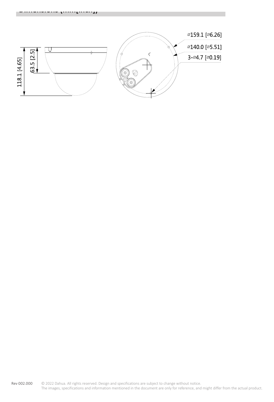 IPC-HDBW5242E-ZE-MF 外形尺寸圖 詳見圖示｜Unit: mm