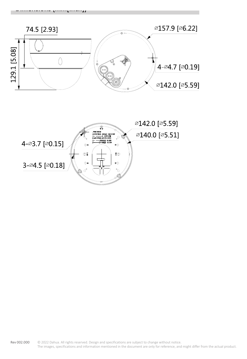 IPC-HDBW5442H-Z4E 外形尺寸圖 詳見圖示｜Unit: mm