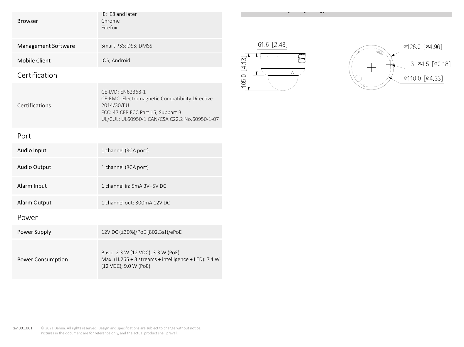 IPC-HDBW5449R1-ZE-LED-DATESHEET 外形尺寸圖 詳見圖示｜Unit: mm