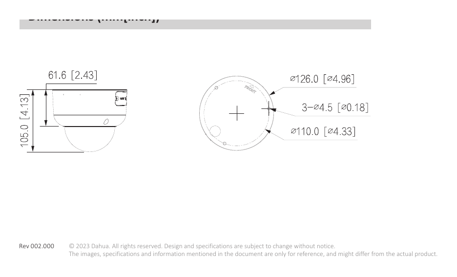 IPC-HDBW5449R1-ZE-LED-S0-DATESHEET 外形尺寸圖 詳見圖示｜Unit: mm