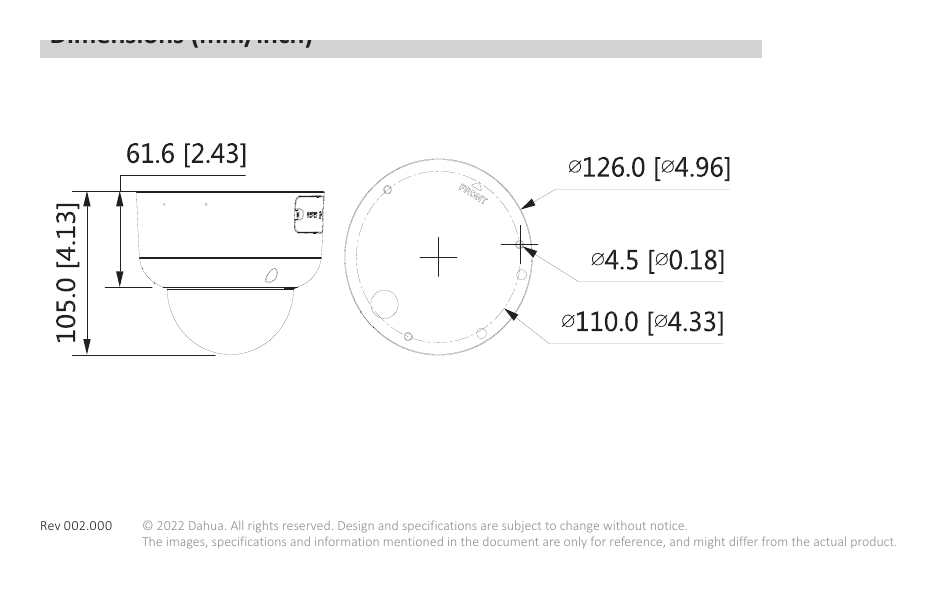 IPC-HDBW5541R1-AS-PV 外形尺寸圖 詳見圖示｜Unit: mm