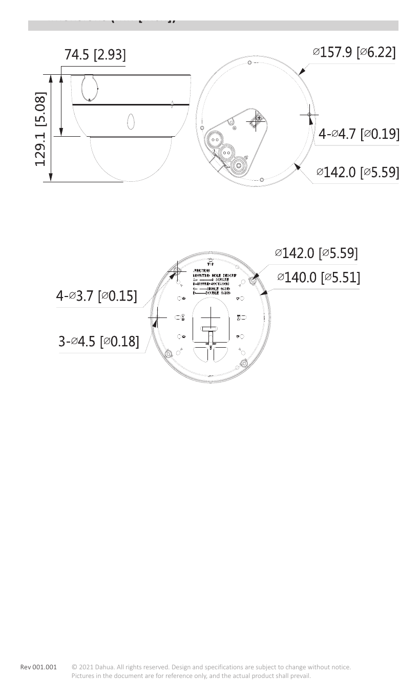 IPC-HDBW7442H-ZFR 外形尺寸圖 詳見圖示｜Unit: mm
