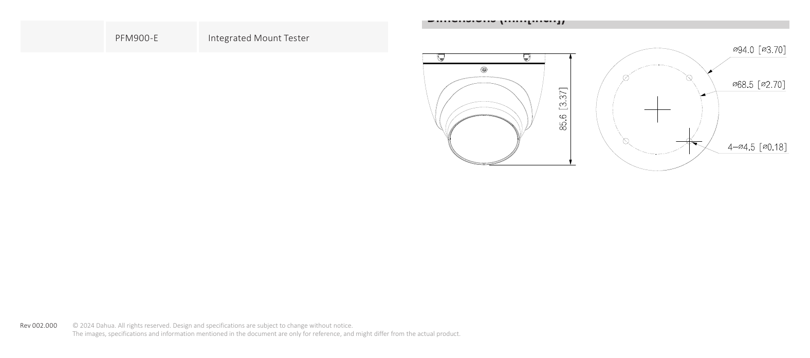 IPC-HDW1230T-A-S5-S5 外形尺寸圖 詳見圖示｜Unit: mm