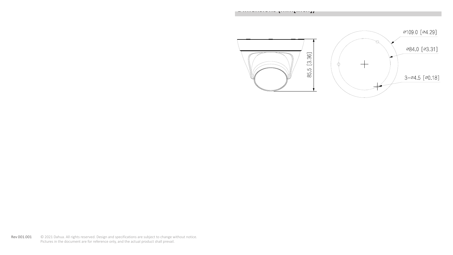 IPC-HDW1230T1-S5 外形尺寸圖 詳見圖示|Unit: mm