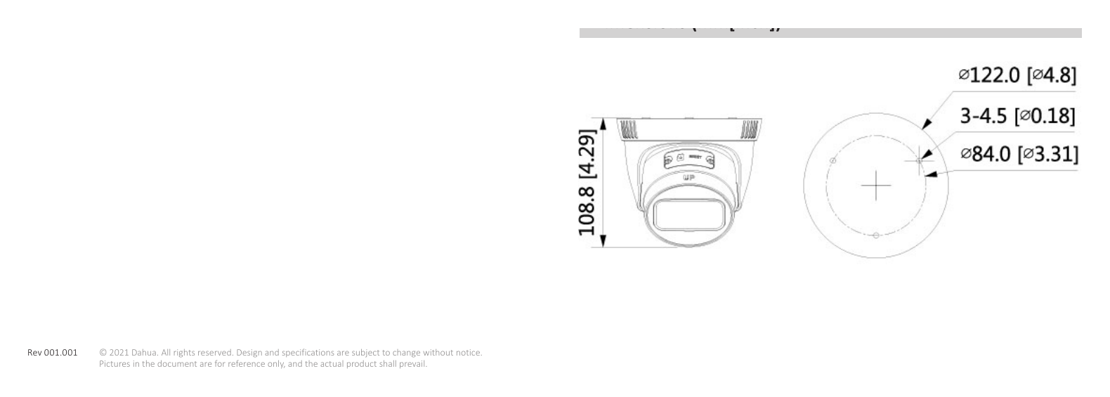 IPC-HDW1230T1-ZS-S5 外形尺寸圖 詳見圖示｜Unit: mm