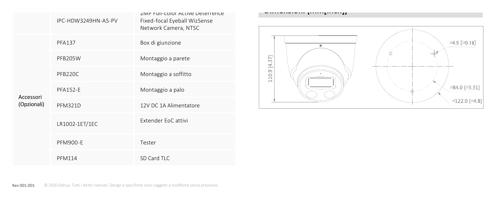 IPC-HDW3249H-AS-PV 外形尺寸圖 詳見圖示|Unit: mm