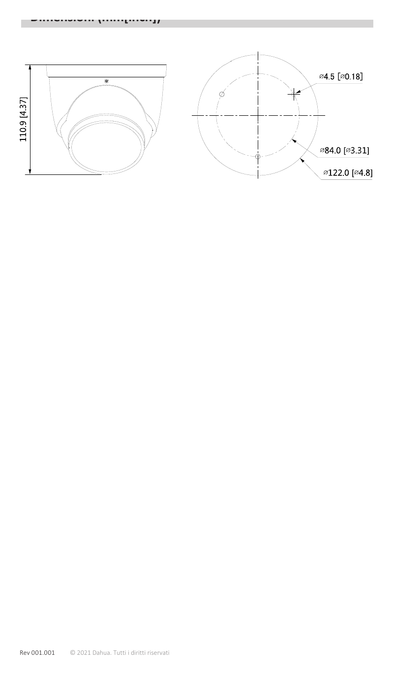 IPC-HDW3849H-AS-PV-S3 外形尺寸圖 詳見圖示｜Unit: mm