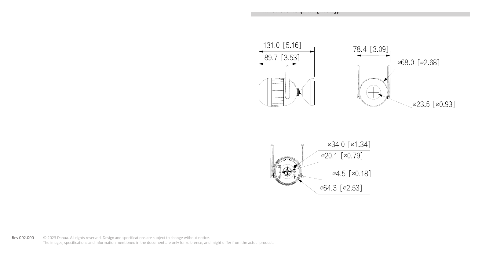 IPC-HFW1239DQ-PV-STW-S0 外形尺寸圖 詳見圖示｜Unit: mm