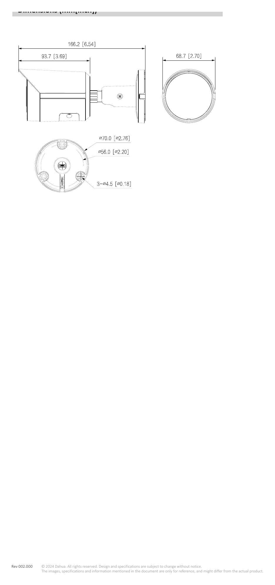 IPC-HFW2241S-S-S0 外形尺寸圖 詳見圖示｜Unit: mm