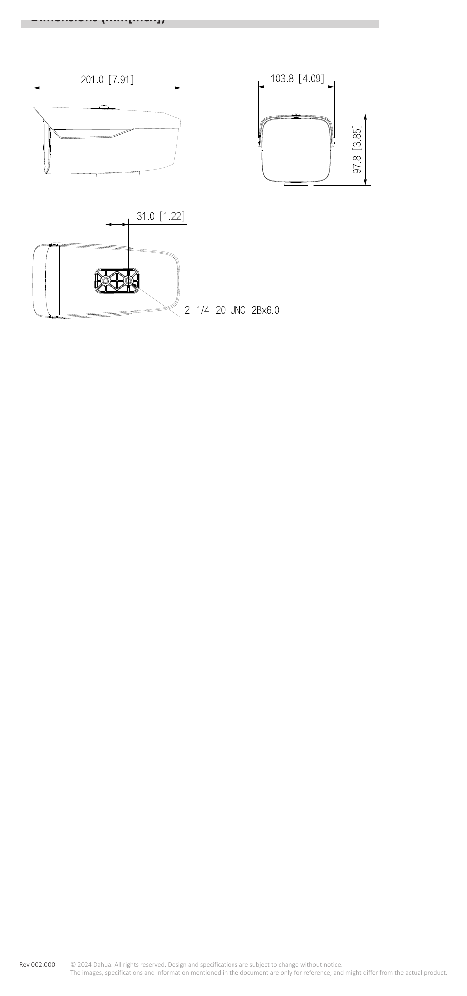 IPC-HFW2249M-AS-LED-B-S0 外形尺寸圖 詳見圖示｜Unit: mm