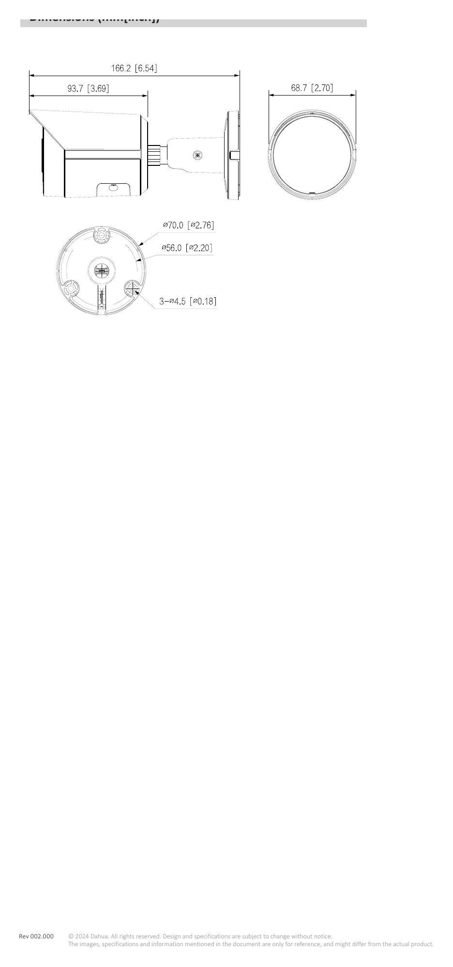 IPC-HFW2441S-S-S0 外形尺寸圖 詳見圖示｜Unit: mm