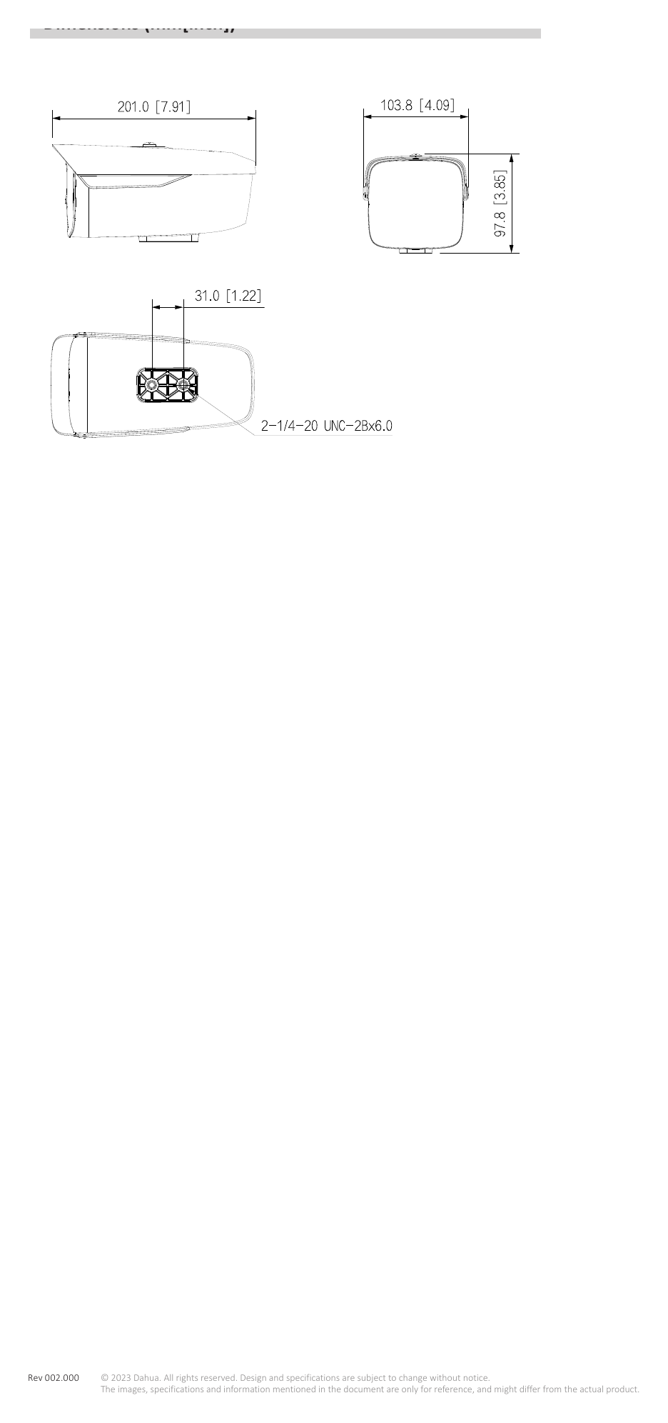 IPC-HFW2449M-AS-LED-B-S0 外形尺寸圖 詳見圖示｜Unit: mm