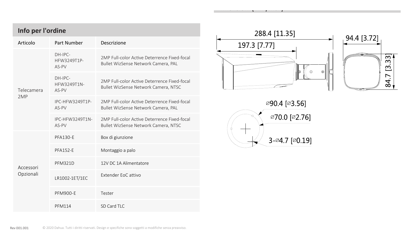IPC-HFW3249T1-AS-PV 外形尺寸圖 詳見圖示|Unit: mm