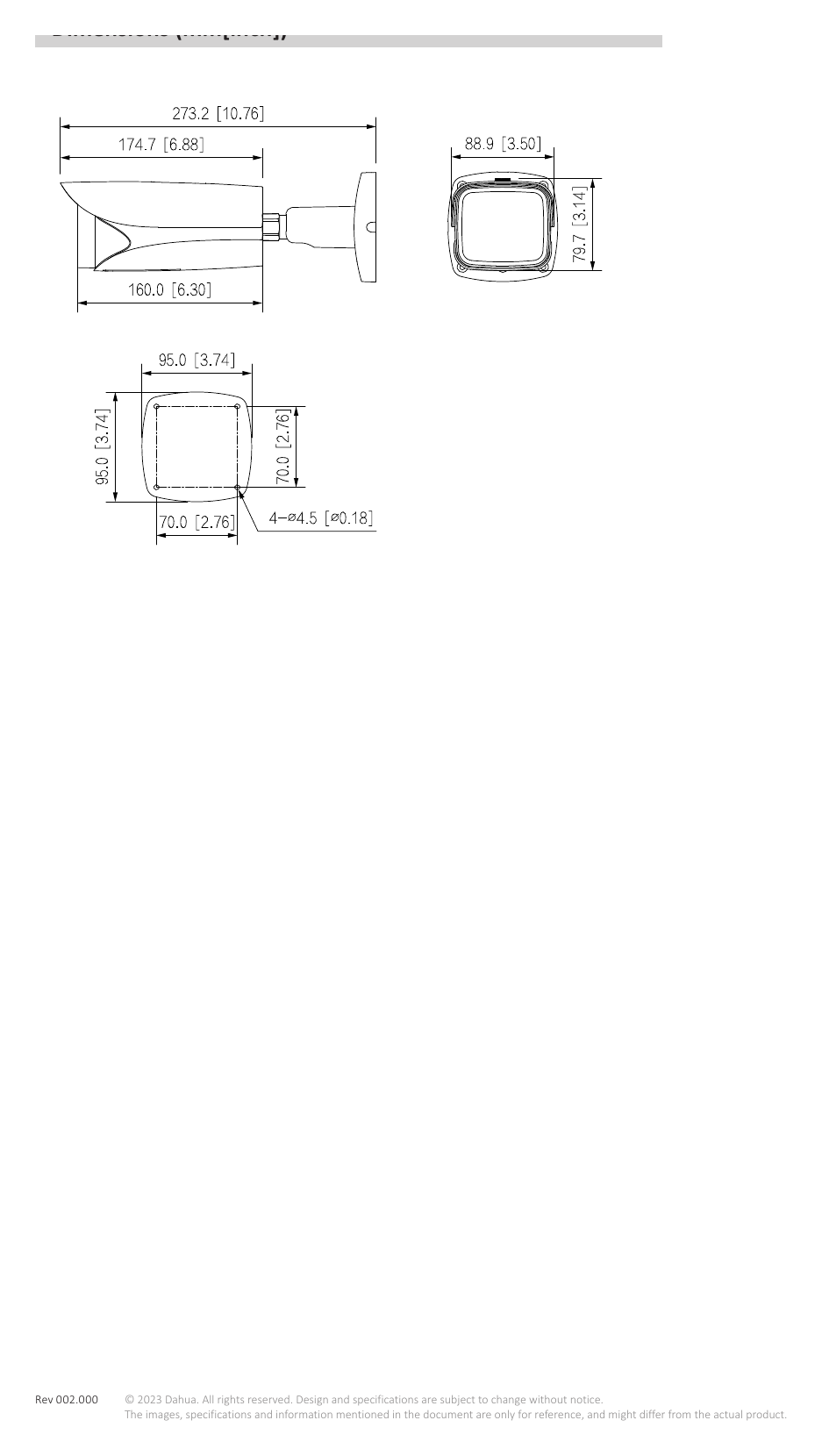 IPC-HFW5442E-Z4E-S3 外形尺寸圖 詳見圖示｜Unit: mm