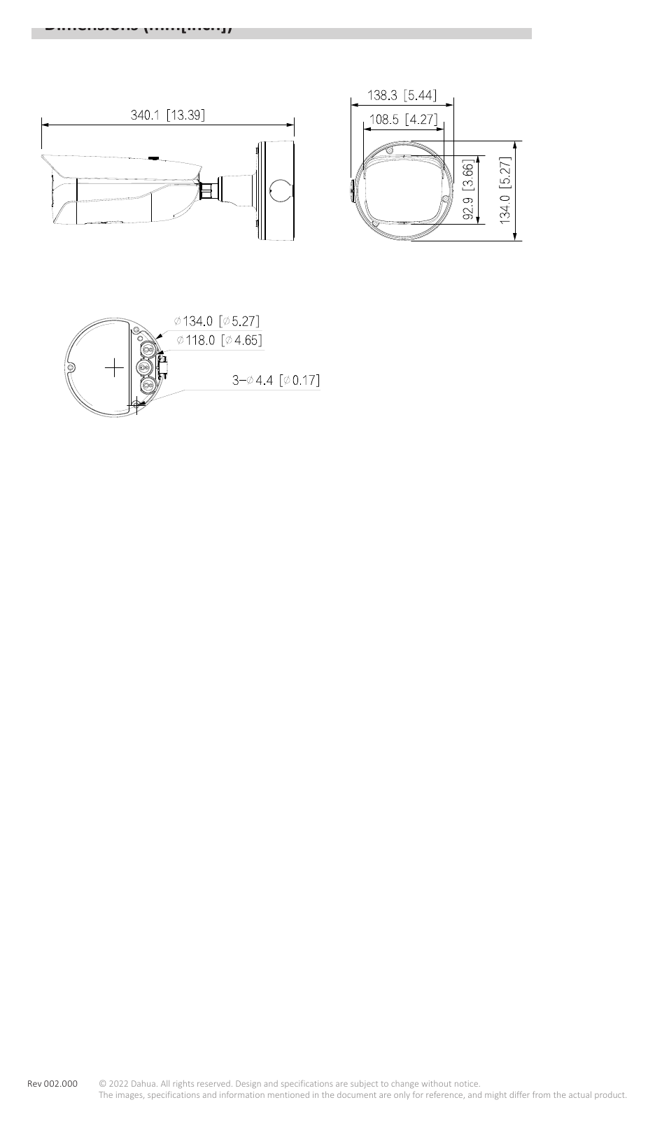IPC-HFW5842H-Z4HE-S2 外形尺寸圖 詳見圖示｜Unit: mm
