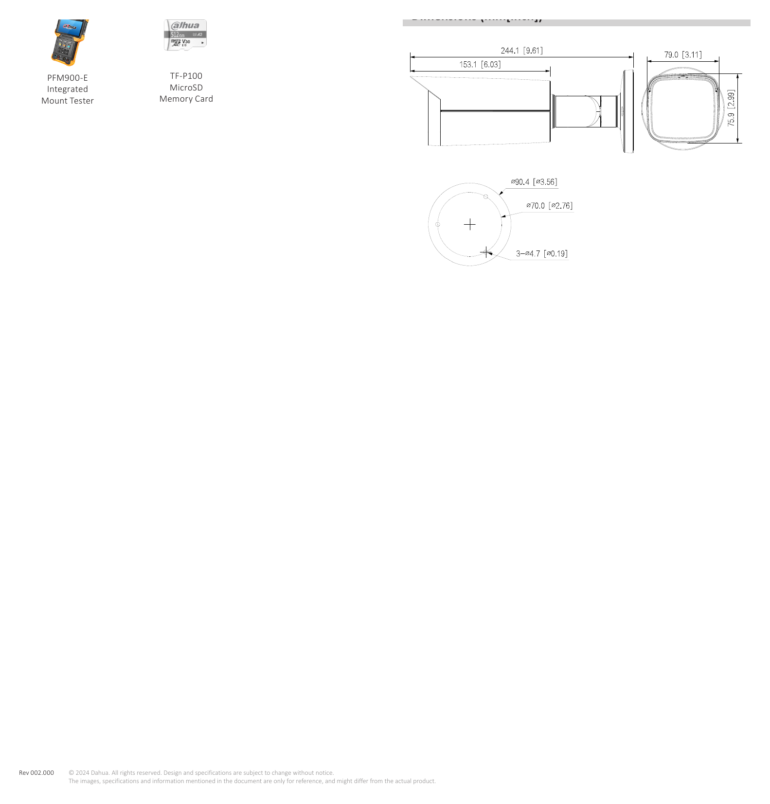 IPC-HFW5842T-ASE-S3 外形尺寸圖 詳見圖示｜Unit: mm