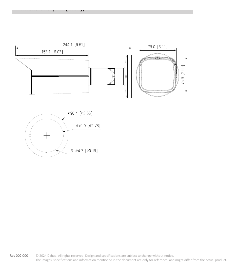 IPC-HFW5842T-SE-S3 外形尺寸圖 詳見圖示｜Unit: mm