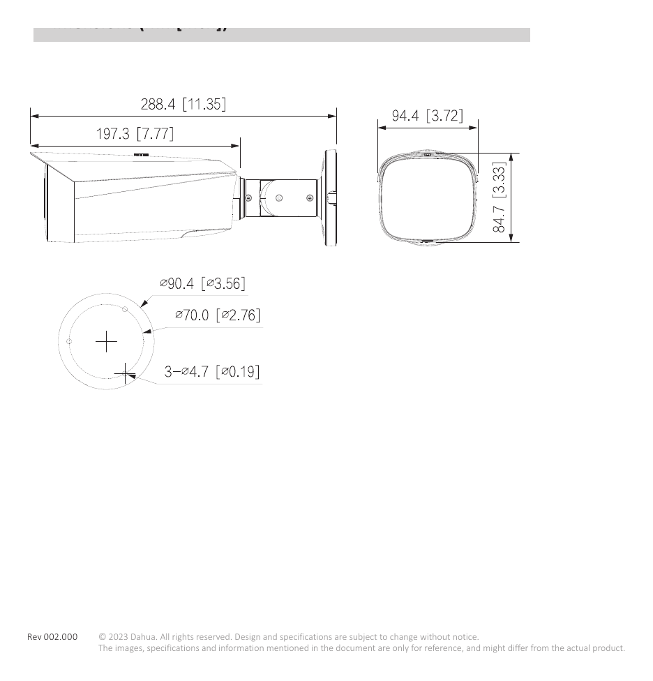 IPC-HFW5849T1-ASE-LED-S2 外形尺寸圖 詳見圖示｜Unit: mm