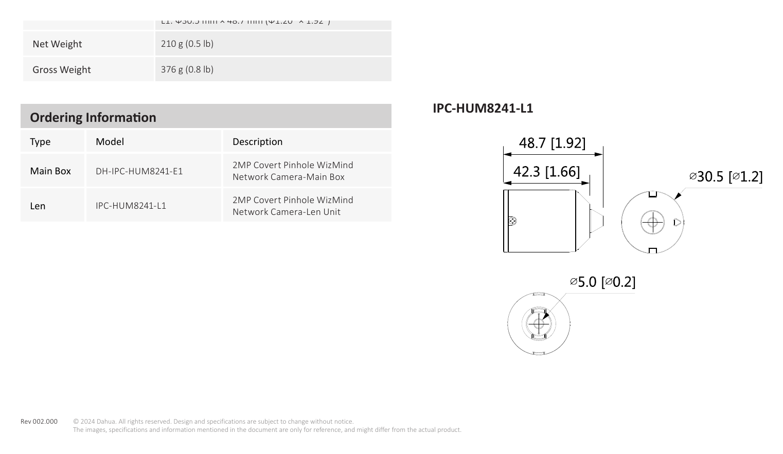 IPC-HUM8241-E1-L1-S0 外形尺寸圖 詳見圖示｜Unit: mm