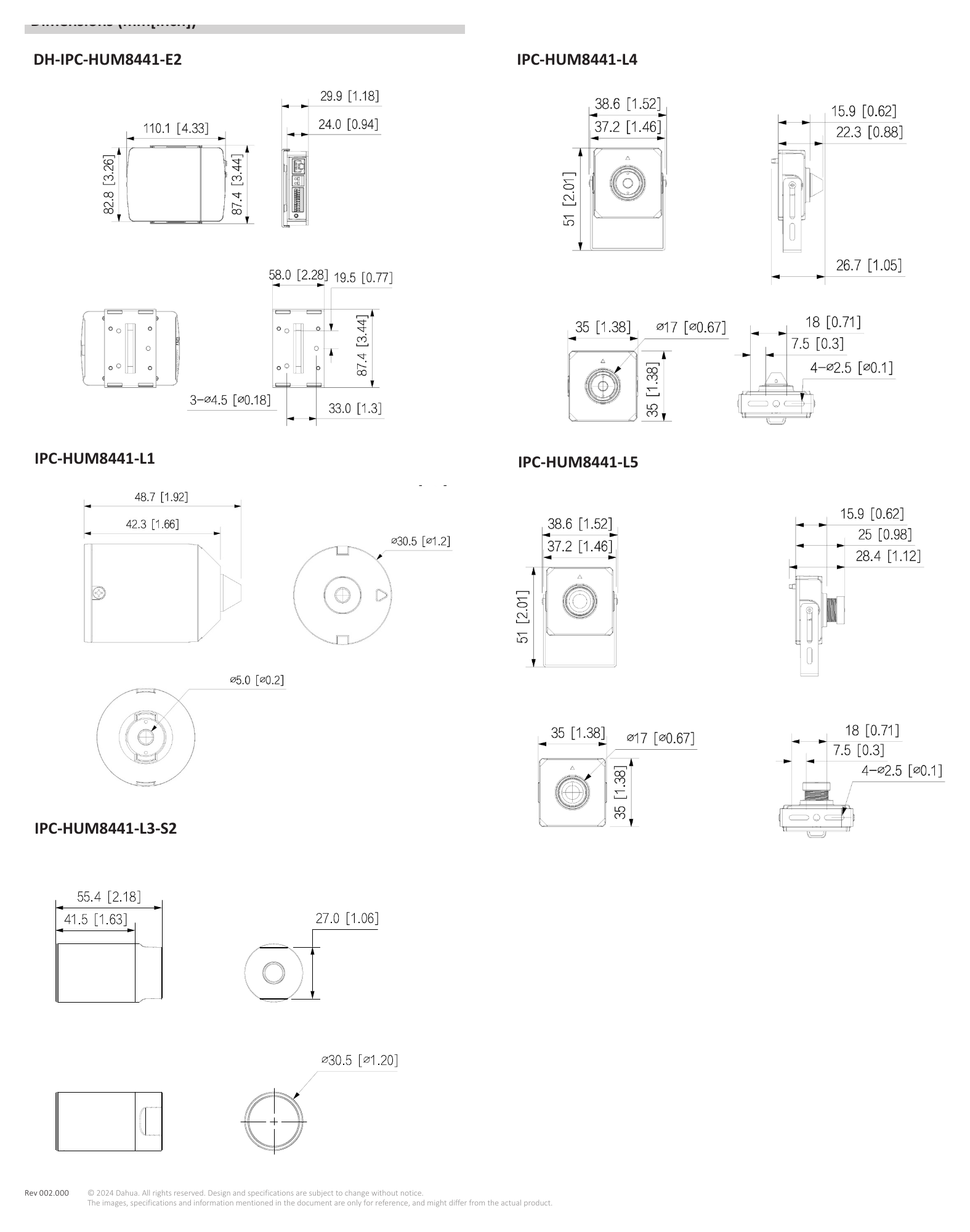 IPC-HUM8441-E2-S0 外形尺寸圖 詳見圖示｜Unit: mm