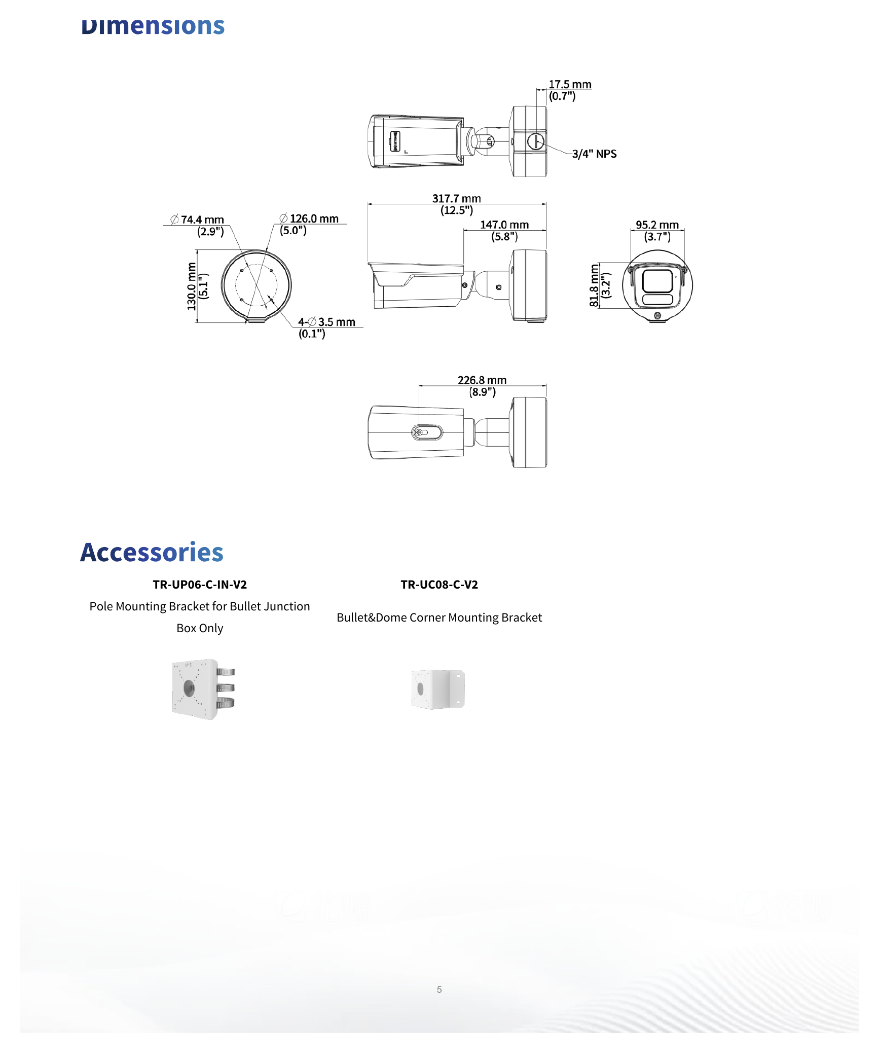 IPC2B24SS-ADZK-I1 外形尺寸圖 324 mm × 126 mm × 130 mm (12.8" × 5.0" × 5.1") (L × W × H)｜重量 1.48 kg (3.26 lb.)｜Unit: mm