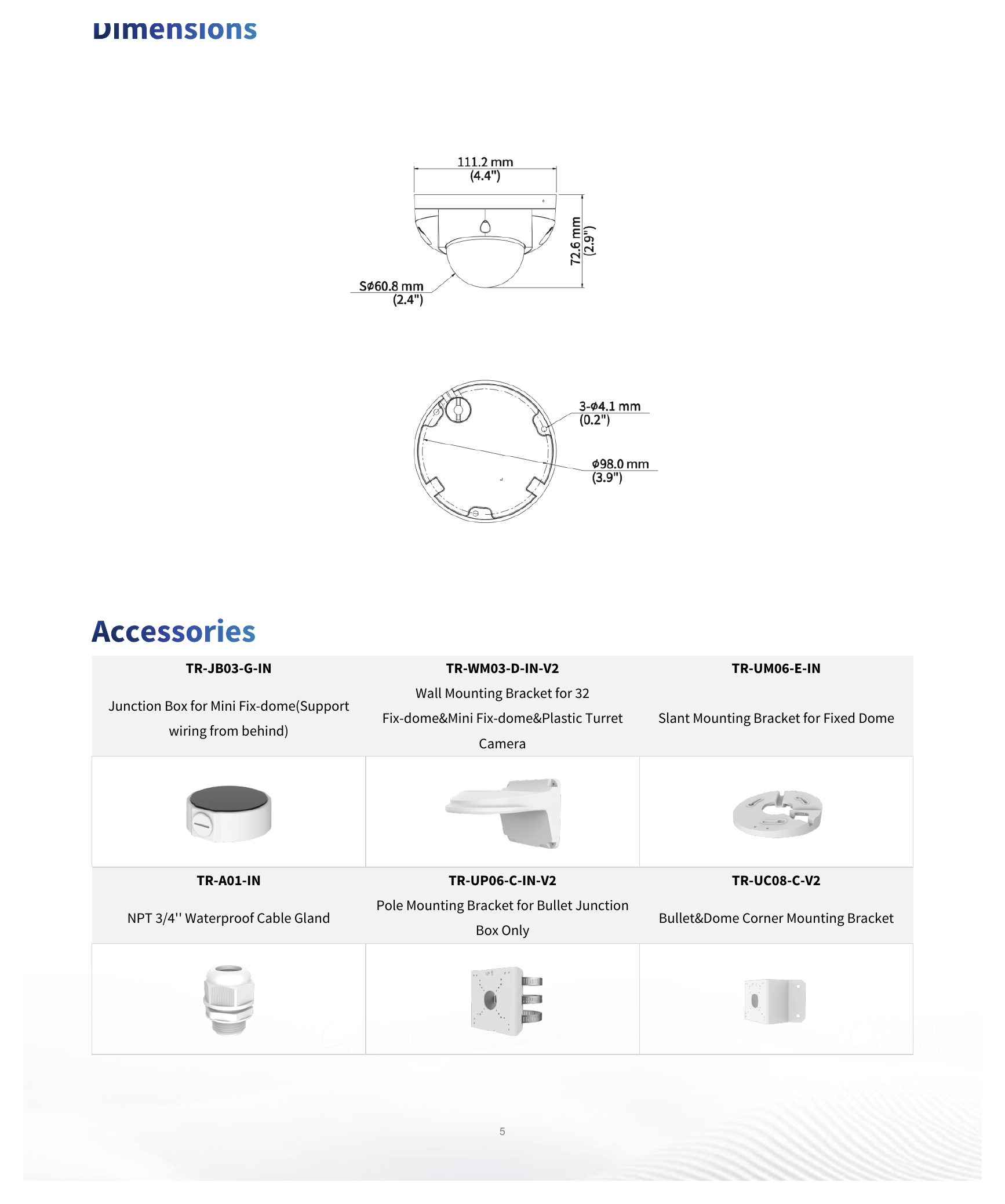 IPC314LE-ADF28K-DL 外形尺寸圖 Ø111.2 mm × 72.6 mm (Ø4.4" × 2.9") (Ø × H)｜重量 0.36kg (0.79lb)｜Unit: mm