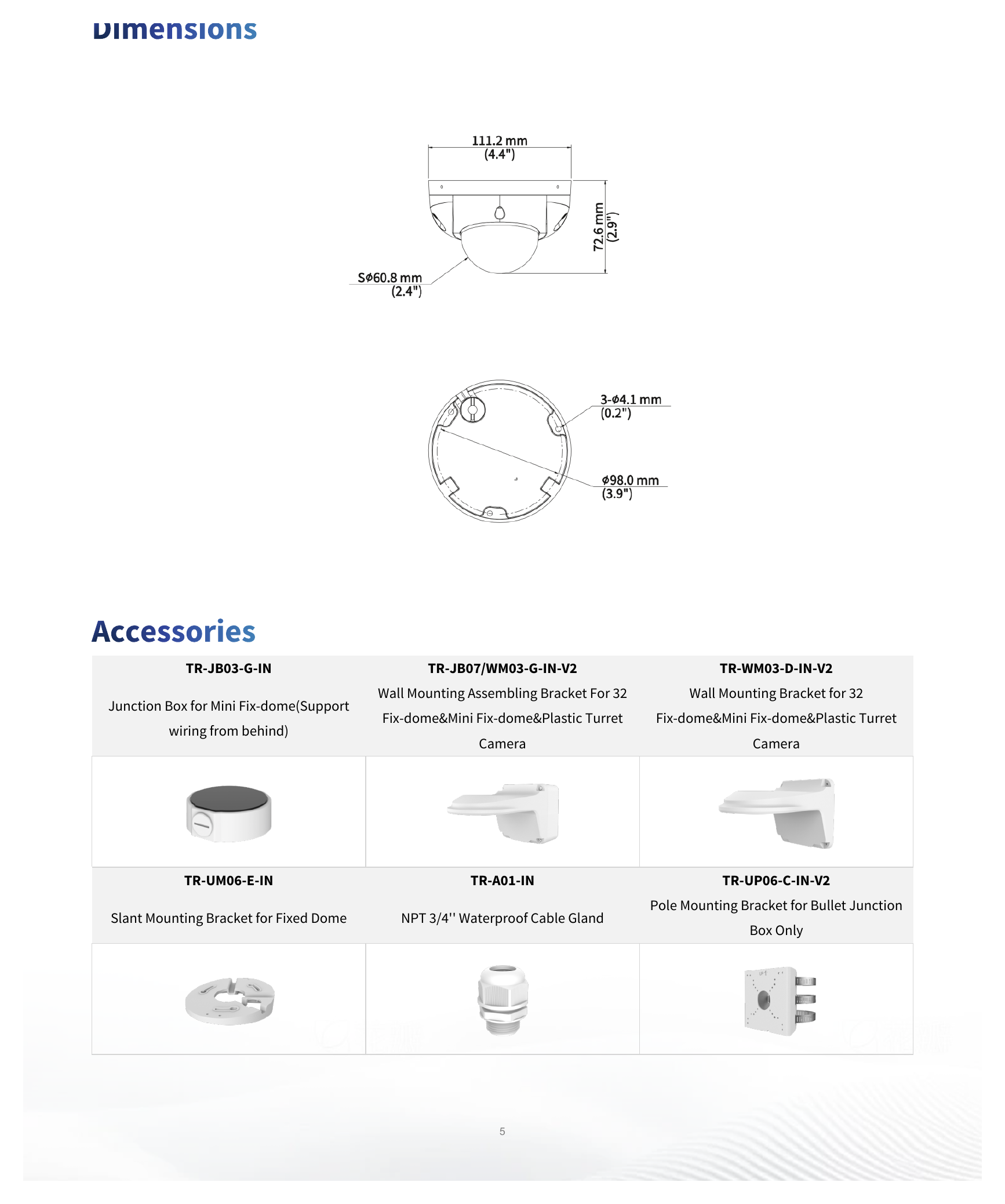 IPC318SB-ADF28KMC-DL-I1 外形尺寸圖 Ø111.2 mm × 72.6 mm (Ø4.4" × 2.9") (Ø × H)｜重量 0.47 kg (1.04 lb.)｜Unit: mm