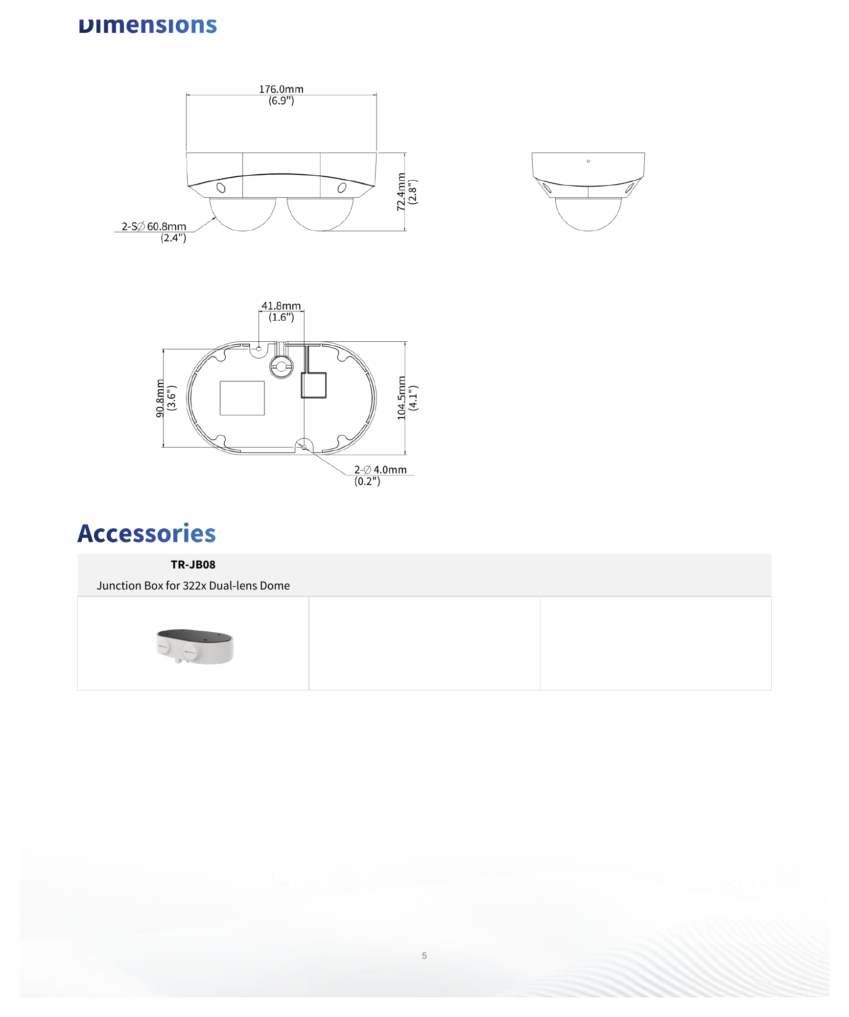 IPC3222SS-ADF28K-I1 外形尺寸圖 176 mm × 104 mm × 72 mm (6.9" × 4.1" × 2.8") (L × W × H)｜重量 0.62 kg (1.37 lb.)｜Unit: mm