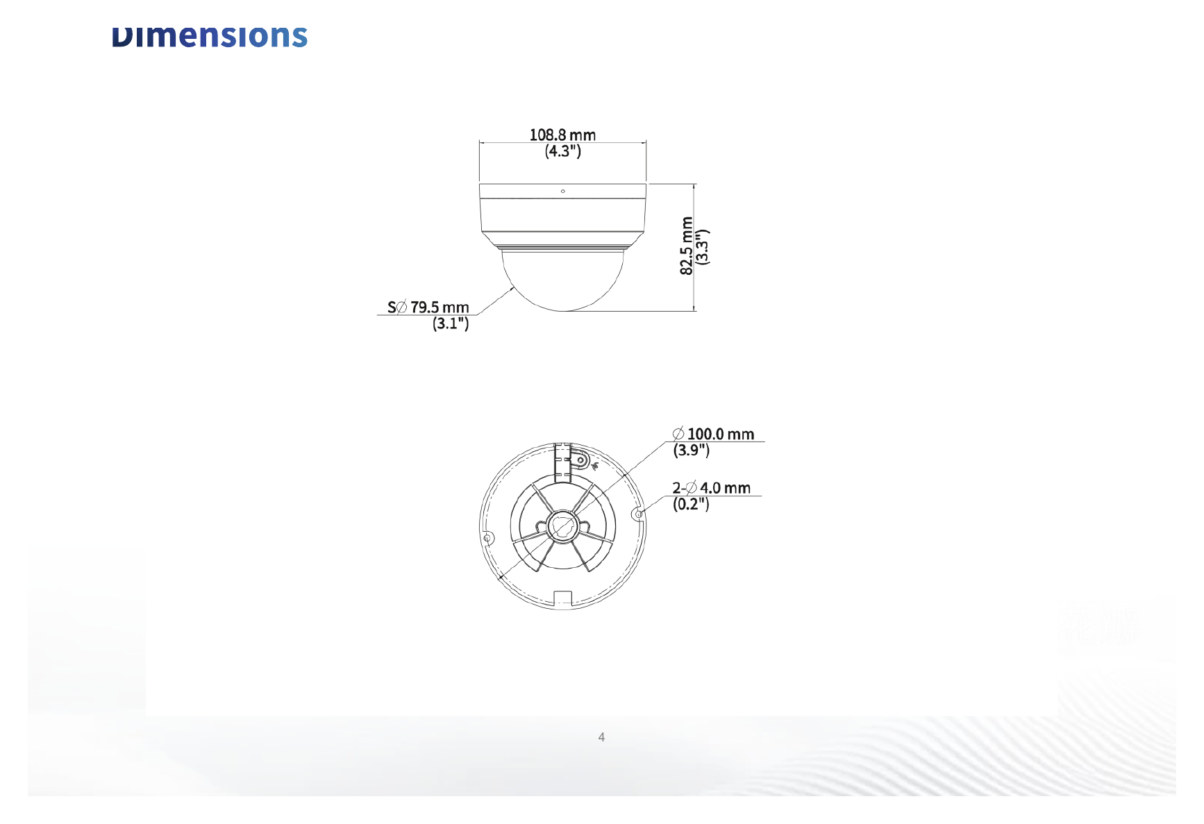 IPC322LB-ADF28K-K 外形尺寸圖 Ø109 mm × 83 mm (Ø4.3" × 3.3") (Ø × H)｜重量 0.34 kg (0.75 lb.)｜Unit: mm