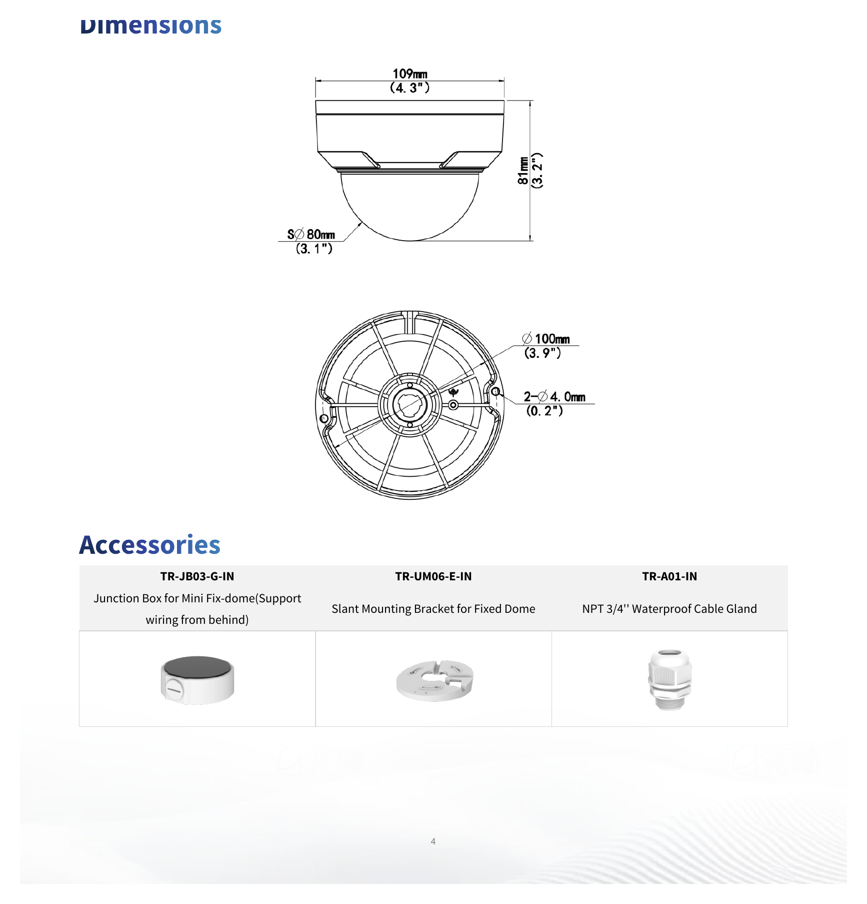 IPC322LB-SF28-A 外形尺寸圖 Ø109 mm × 81 mm (Ø4.3" × 3.2") (Ø × H)｜重量 0.35 kg (0.77 lb.)｜Unit: mm