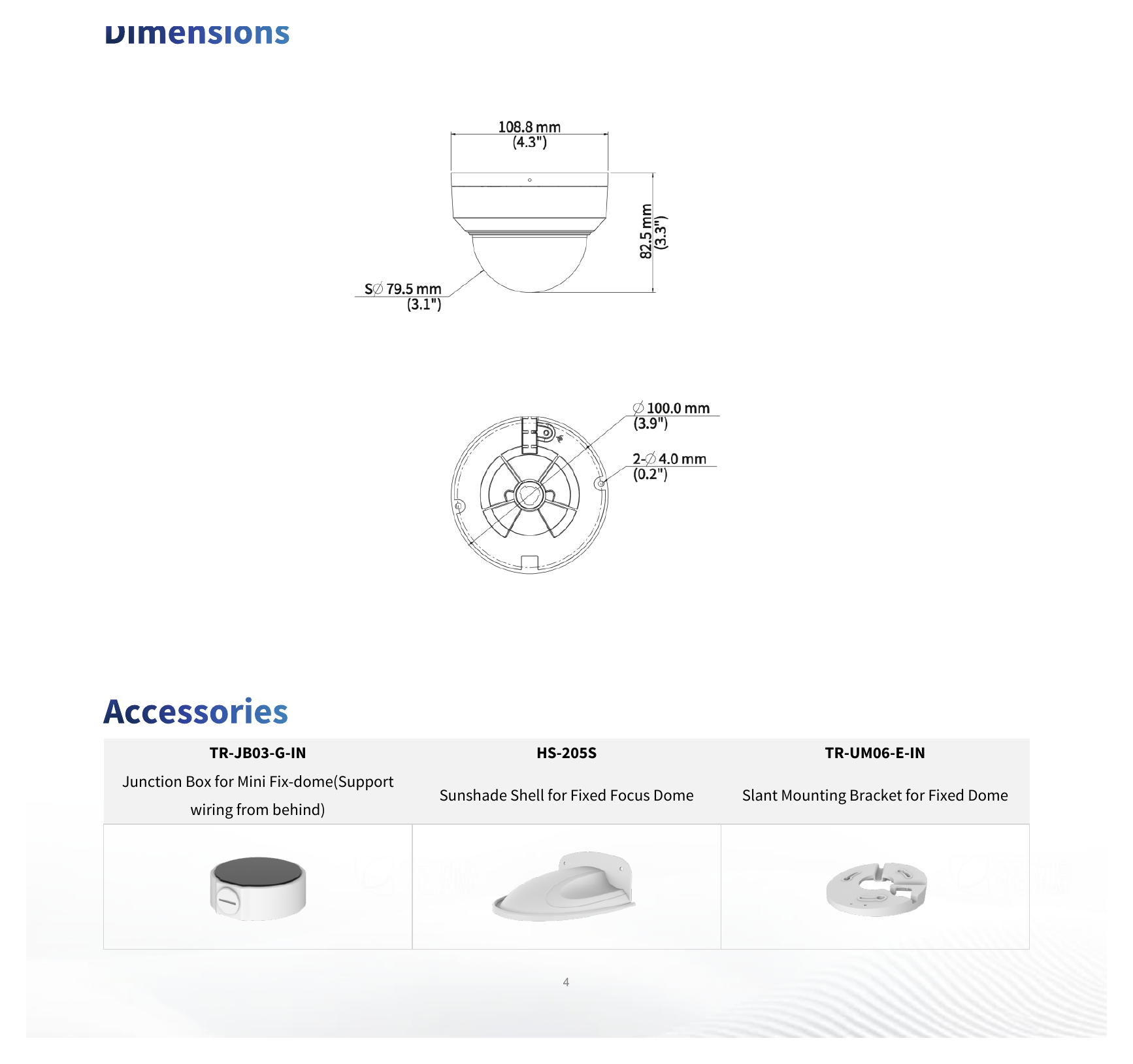 IPC324LB-ADF28K-H 外形尺寸圖 Ø109 mm × 83 mm (Ø4.3" × 3.3") (Ø × H)｜重量 0.36 kg (0.79 lb.)｜Unit: mm