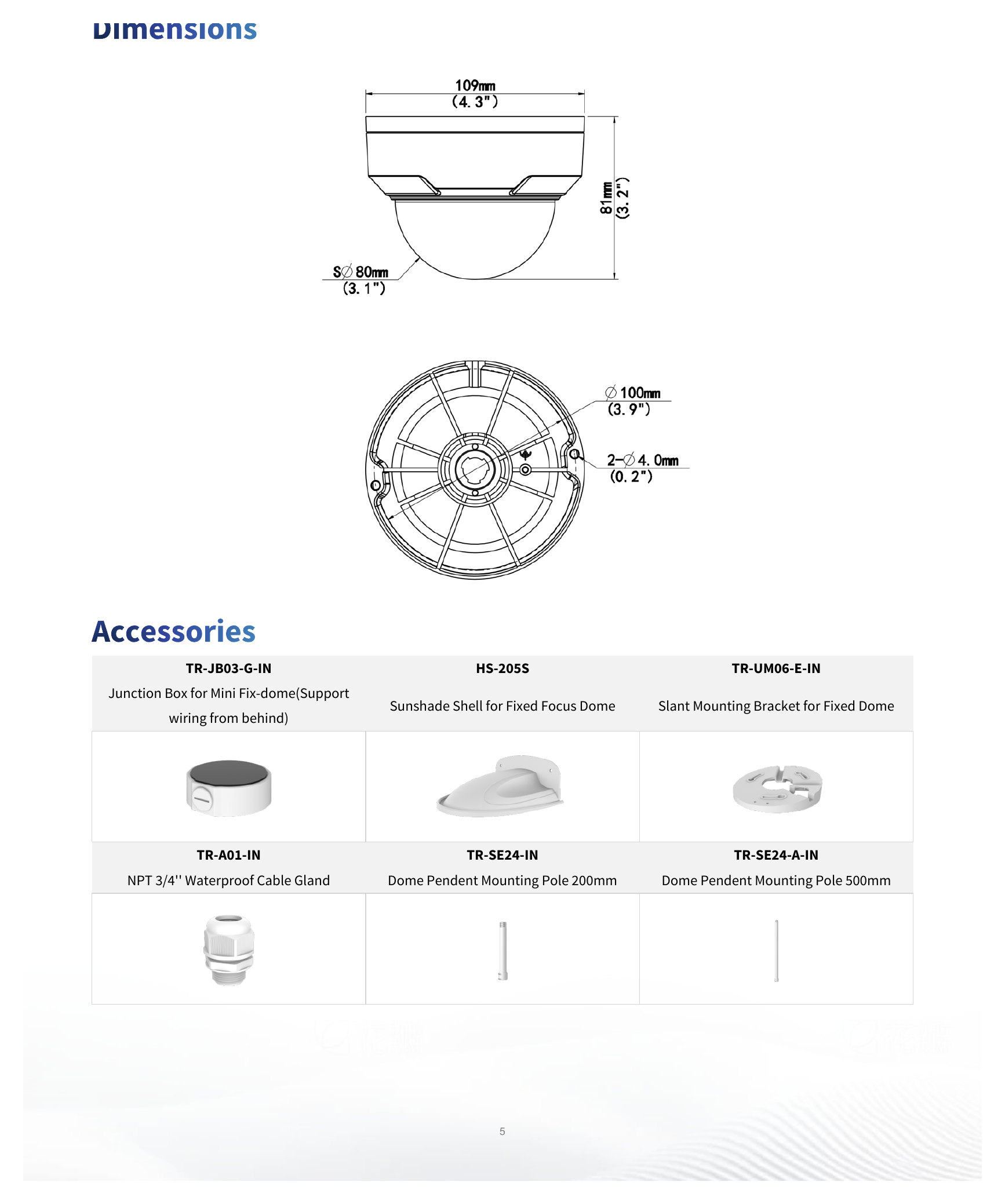 IPC324SB-DF28K-I0 外形尺寸圖 Ø108.7 mm × 81.1 mm (Ø4.3" × 3.2") (Ø × H)｜重量 0.42 kg (0.93 lb.)｜Unit: mm