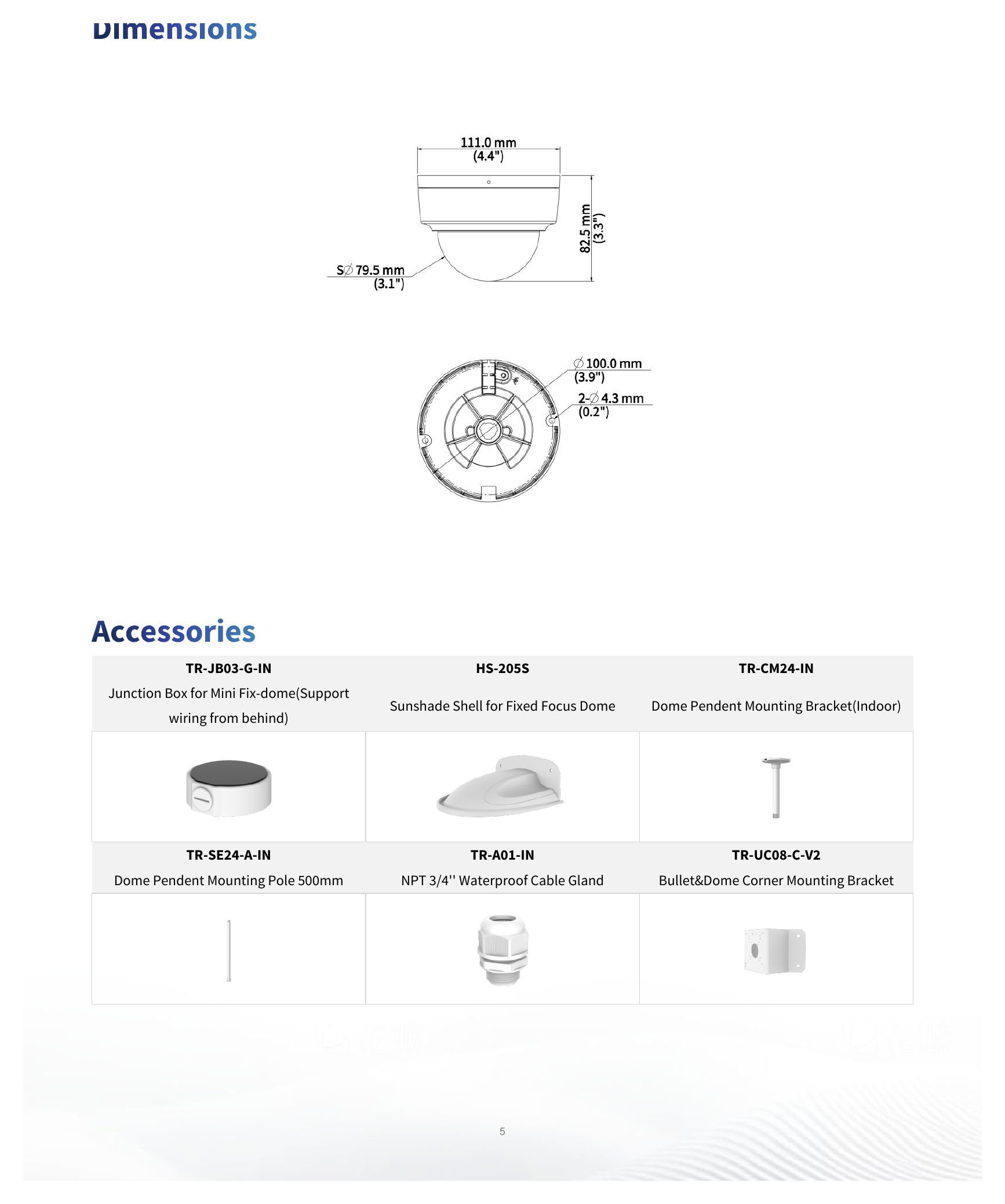 IPC324SS-ADF28K-I1 外形尺寸圖 Ø111 mm × 83 mm (Ø4.4" × 3.3") (Ø × H)｜重量 0.42 kg (0.93 lb.)｜Unit: mm