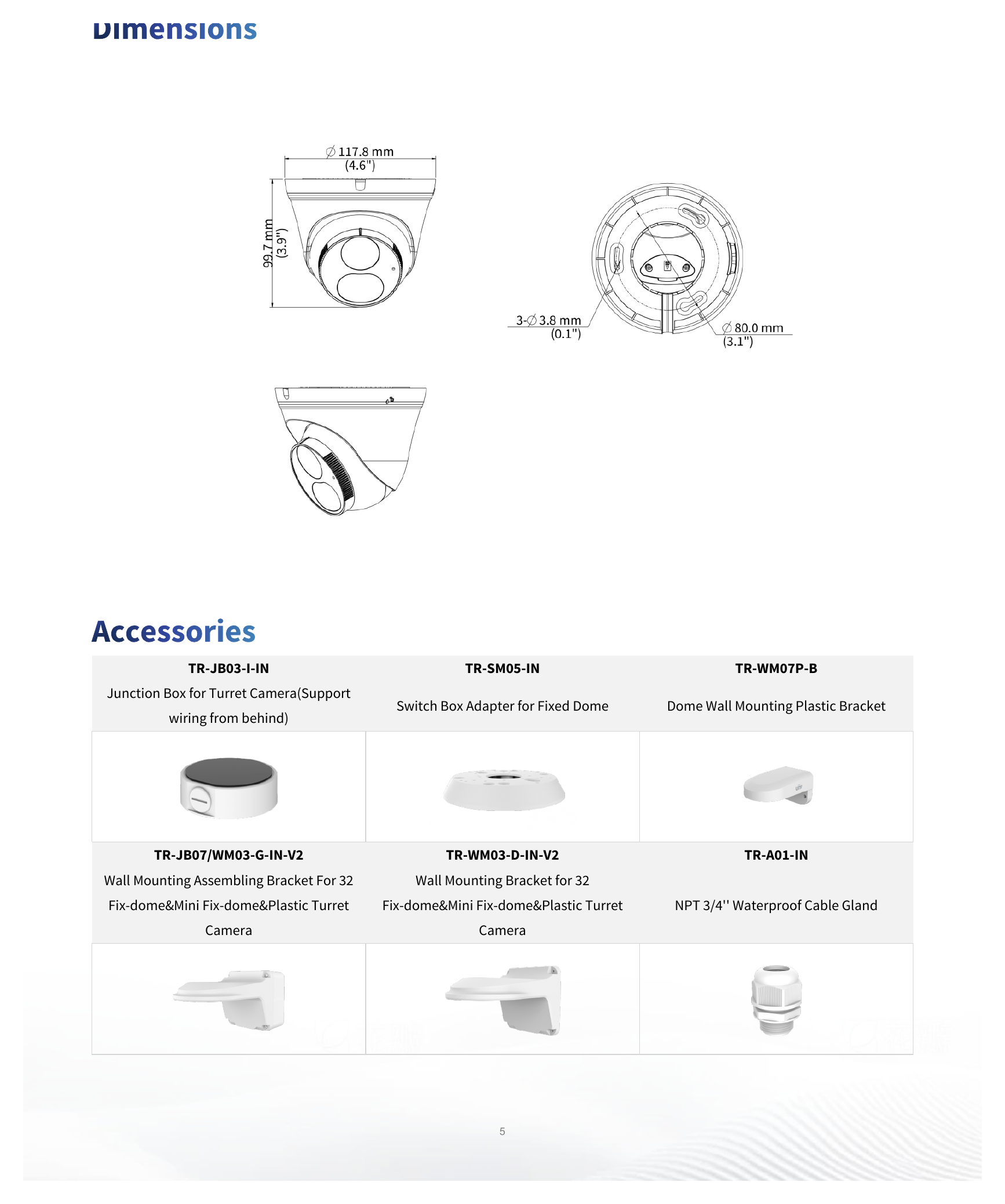 IPC3614LE-ADF28K-DL3 外形尺寸圖 Ø117.8 mm × 99.7 mm (Ø4.6" × 3.9") (Ø × H)｜重量 0.30 kg (0.66 lb.)｜Unit: mm