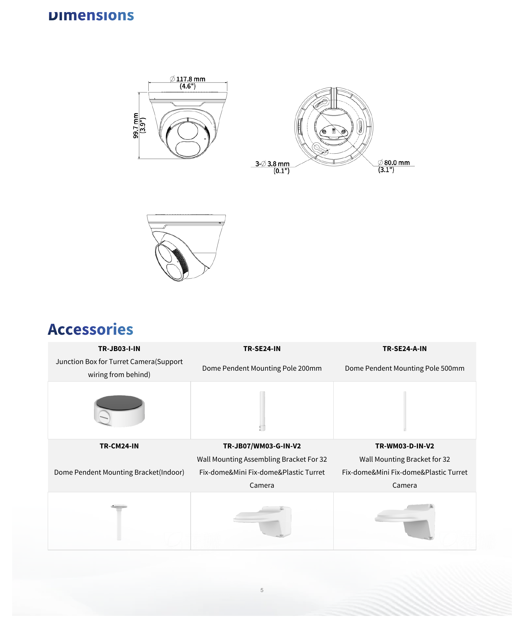 IPC3616LE-ADF28K-DL 外形尺寸圖 Ø110.5 mm × 98.0 mm (Ø4.4" × 3.9") (Ø × H)｜重量 0.46 kg (1.01 lb.)｜Unit: mm