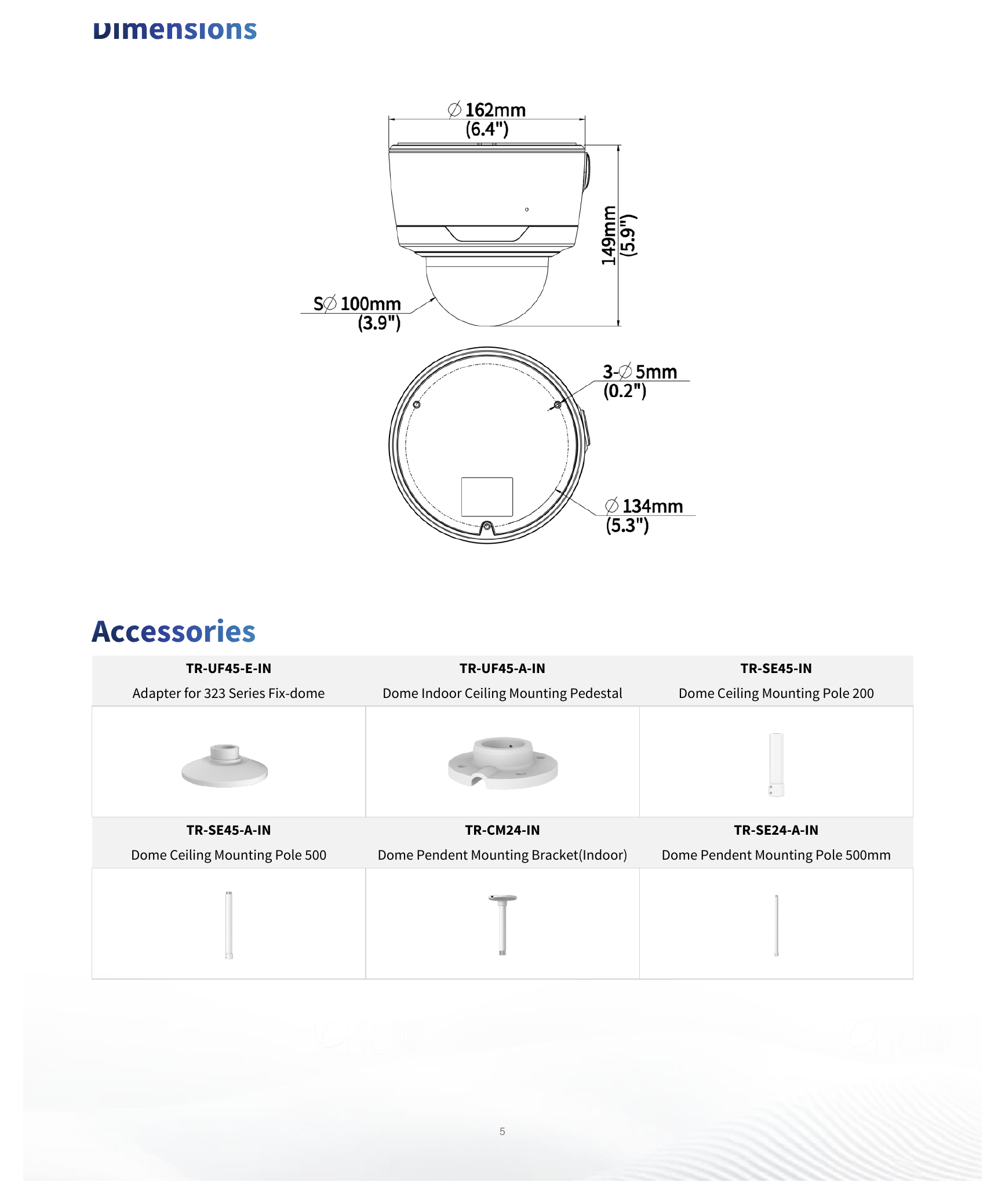 IPC3732SS-ADZK-I1 外形尺寸圖 Ø162 mm × 149 mm (Ø6.4" × 5.9") (Ø × H)｜重量 1.40 kg (3.10 lb.)｜Unit: mm