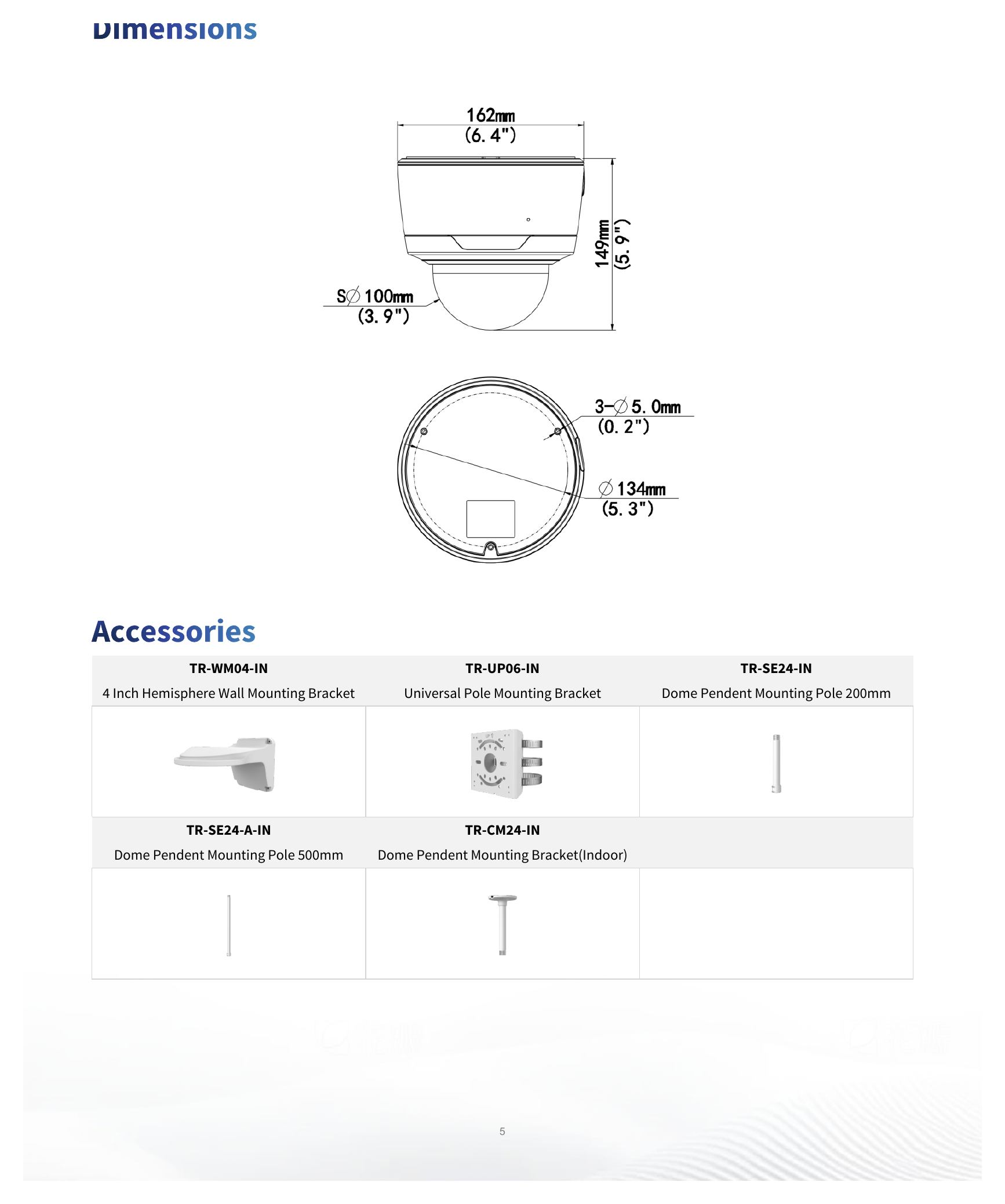 IPC3734SE-ADZK-I0 外形尺寸圖 Ø162 mm × 149 mm (Ø6.4" × 5.9") (Ø × H)｜重量 1.5 kg (3.31 lb.)｜Unit: mm