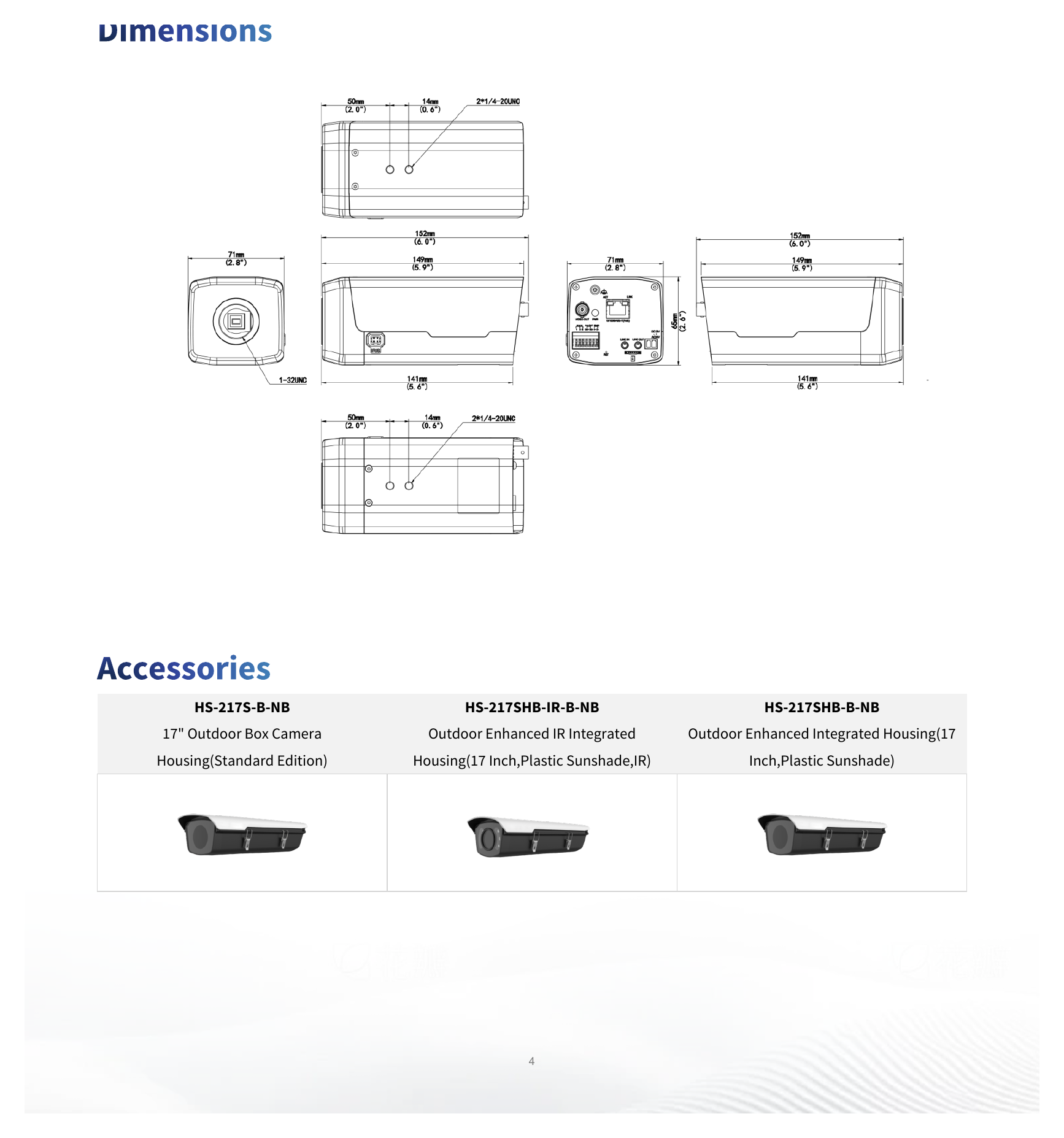 IPC542SE-HDK-I0 外形尺寸圖 152 mm × 71 mm × 65 mm (6.0" × 2.8" × 2.6") (L × W × H) (excluding the lens)｜重量 0.38 kg (0.84 lb.)｜Unit: mm