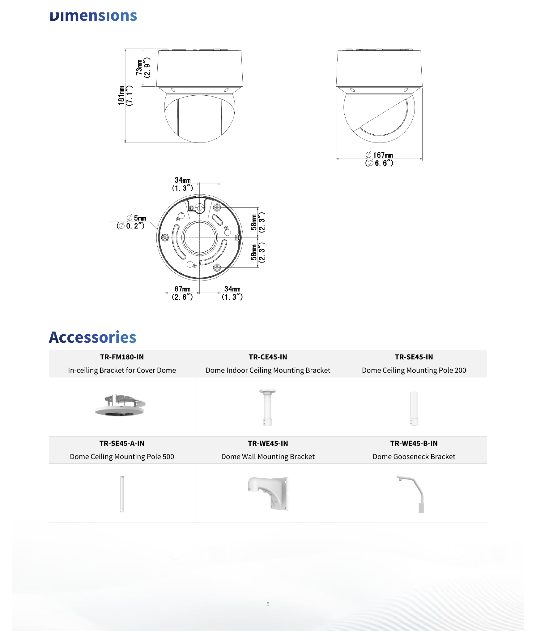 IPC6432LR-X16-VG1 外形尺寸圖 Ø167 mm × 181 mm (Ø6.6" × 7.1") (Ø × H)｜重量 2.3 kg (5.07 lb.)｜Unit: mm