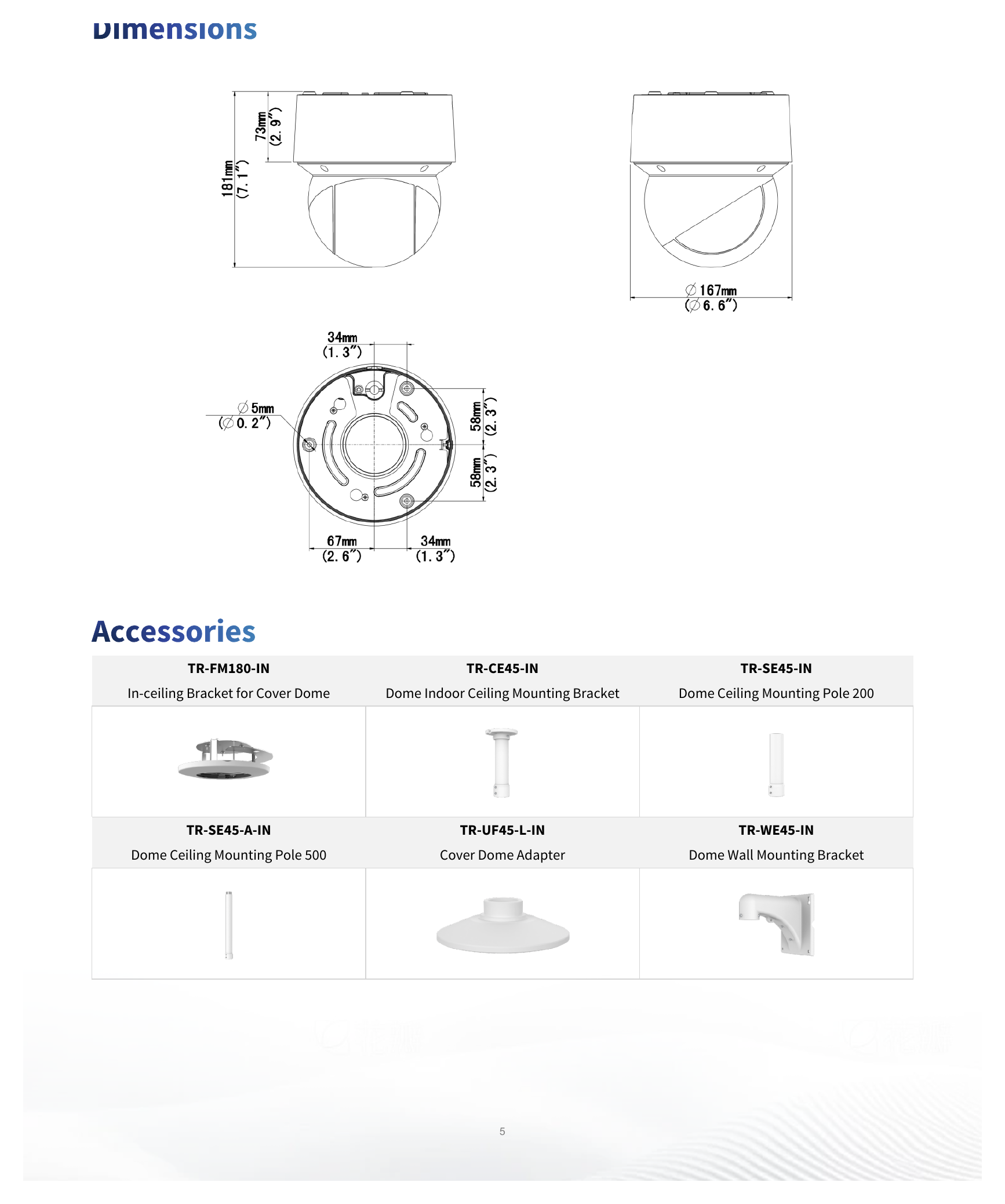 IPC6434LR-X16-VG1 外形尺寸圖 Ø167 mm × 181 mm (Ø6.6" × 7.1") (Ø × H)｜重量 2.3 kg (5.07 lb.)｜Unit: mm