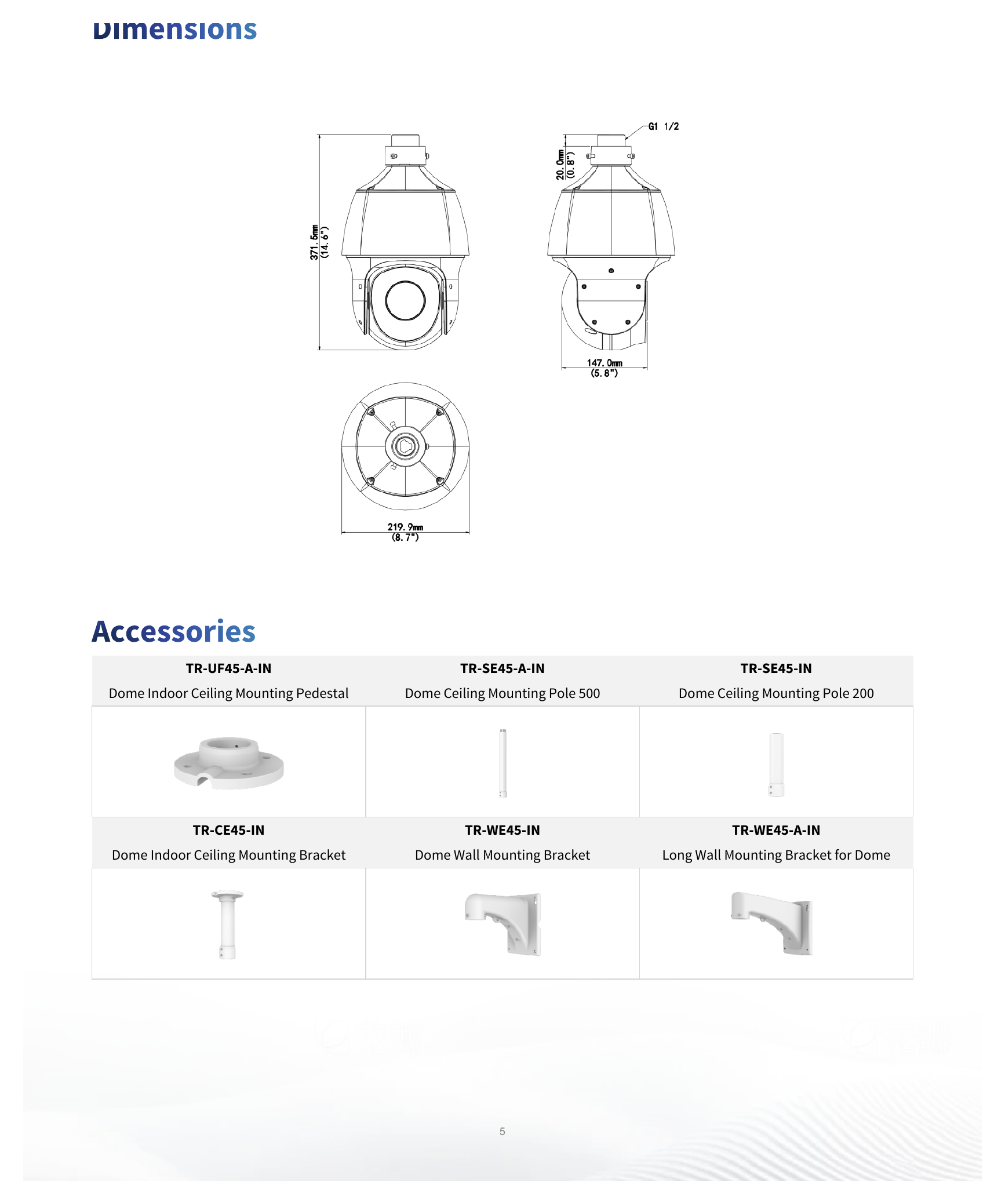 IPC6612SR-X33-VG 外形尺寸圖 Ø220 mm × 370 mm (Ø8.7" × 14.6") (Ø × H)｜重量 3.4 kg (7.48 lb.)｜Unit: mm